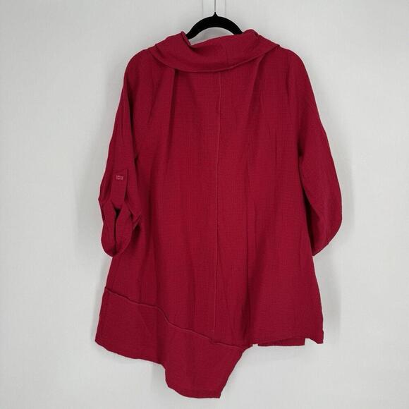 Ali Miles top Women’s XL red casual artsy art to wear oversized lagen look shirt - Picture 5 of 5